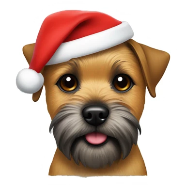 Border terrier with Santa hat  sticker