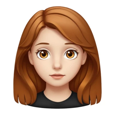 A girl with amber eyes and medium-length straight (slightly wavy) light brown hair. She is a teenager sticker