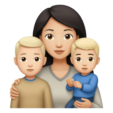 asian mom, white dad, and wasian boy child sticker