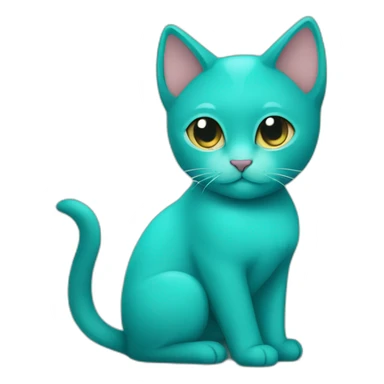 Turquoise cat love sticker