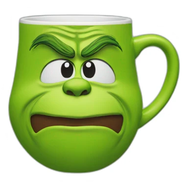 Grinch face shaped mug sticker