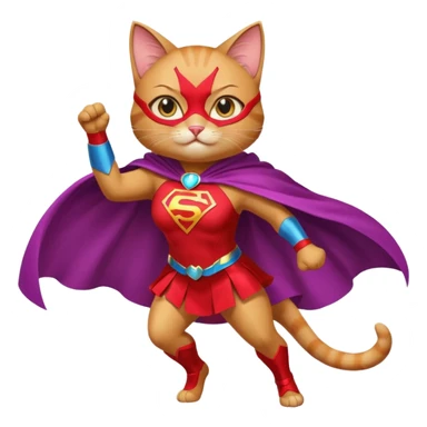 female superhero cat sticker