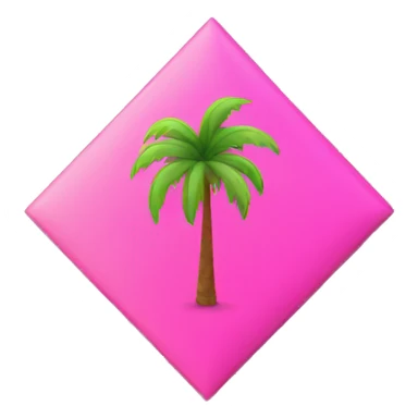 palm tree inside pink rhombus sticker
