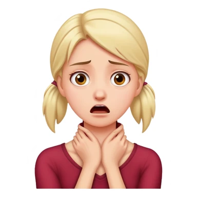 girl holding her neck strangling herself  sticker