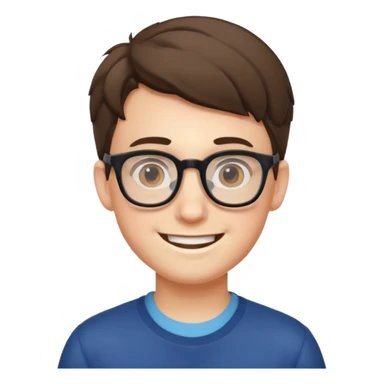 Nerdy boy with glasses sticker