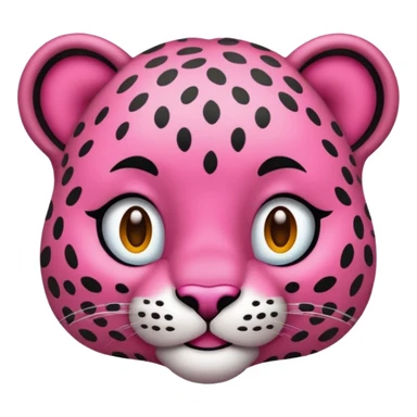 Emoji leopardo rosa cuerpo entero de lado y más realista de cuerpo completo sticker