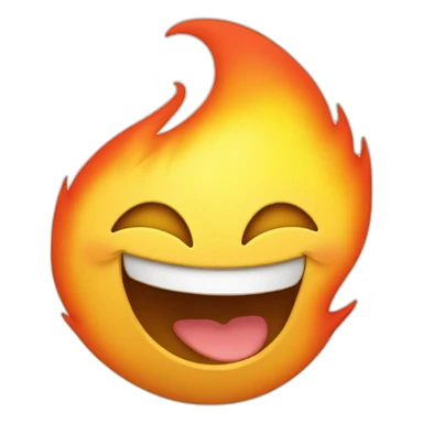 Cute laughing flame  sticker