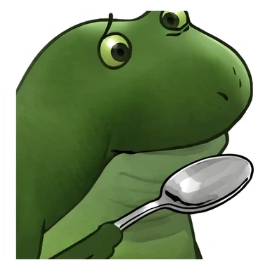 Granny licking silver spoon sticker