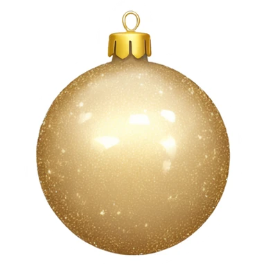A shiny Beige and gold Christmas ornament ball with sparkles sticker