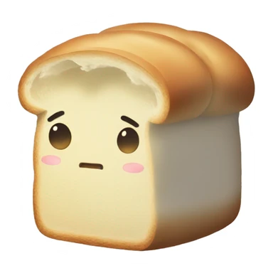 Soft steamy Japanese animation one bread loaf sticker