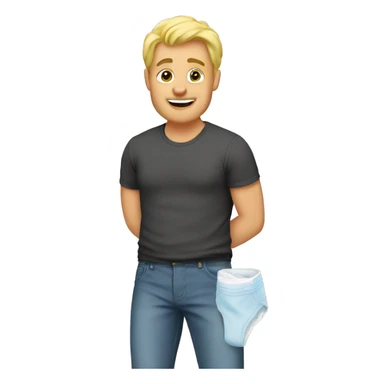 blonde dad changes diaper sticker