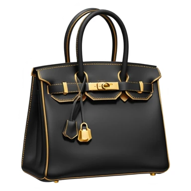 black hermes birkin with gold stitching bag sticker