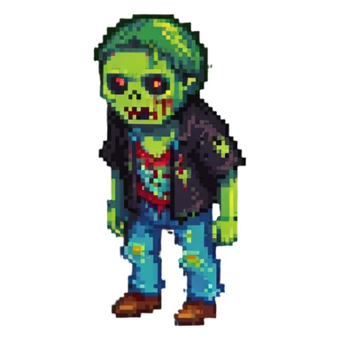 isometric zombie in torn clothes Project Zomboid style sticker