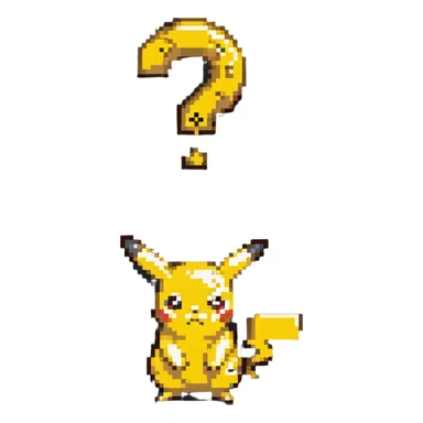 confused Pikachu with question mark sticker