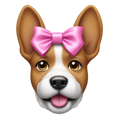 Dog with a pink coquette bow sticker