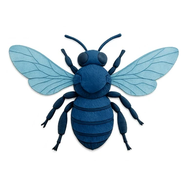 highly detailed giant blue carpenter bee sticker