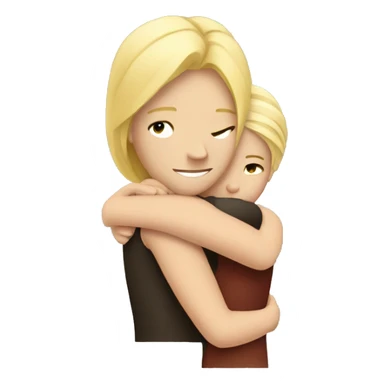 blonde girl hugs a guy sticker