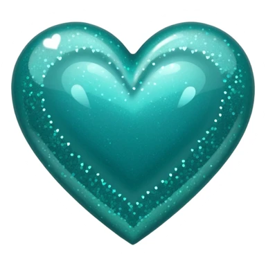 teal heart with sparkles sticker