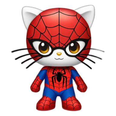 Hello kitty with a spider man cap sticker