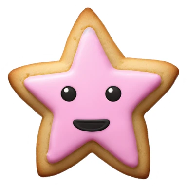 Star shaped cookie with pink icing  sticker