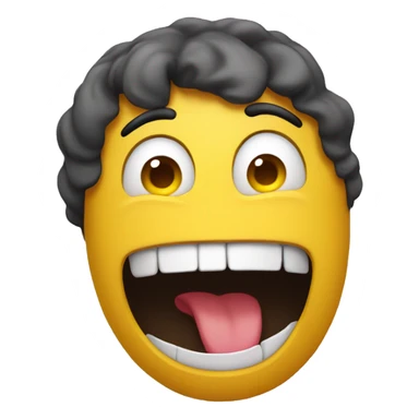Yellow emoji open mouth with eyes rolled back in its head sticker