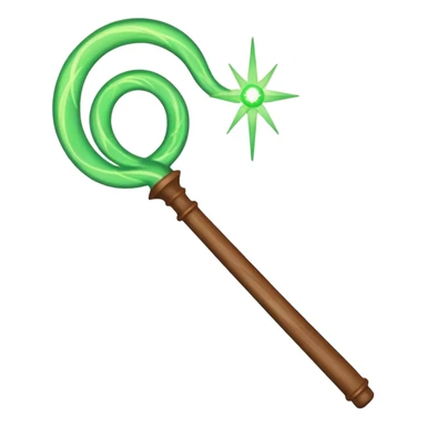 magic wand with green magic wave sticker
