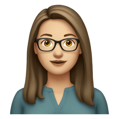 Caucasian-Mum-woman-long-straight-brown-hair-wearing-glasses-plus-size sticker