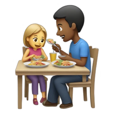 Parents eating lunch sticker