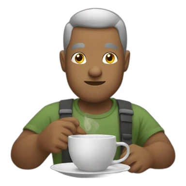 a pebble drinking tea sticker