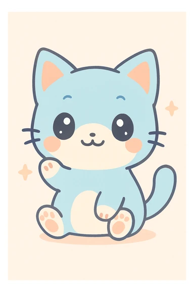 anime style cat character, expressive face, vibrant colors sticker