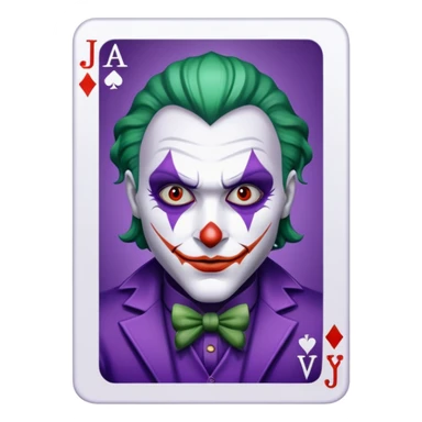 Glitter Purple and White Joker Gangster Card sticker