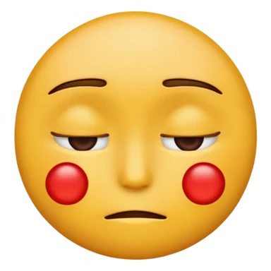 a emoji with its eyes closed, with a red X in its eyes, not smiling sticker