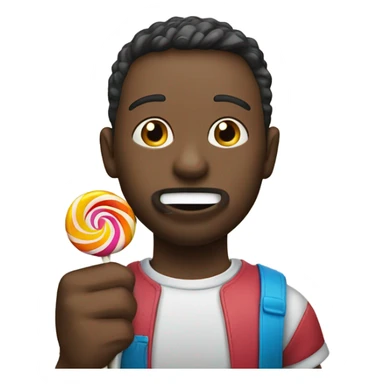 Guy eating a lollipop straw sticker