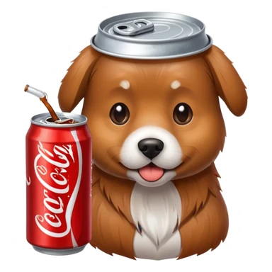 dog with coke sticker