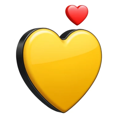 Fusiona un corazón de iPhone de color amarilla con color negro otro como el tercero pero sin el rabo de arriba sticker