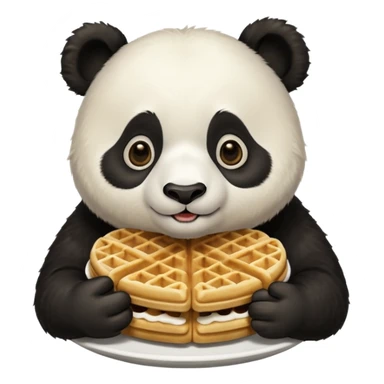 panda eating waffles sticker
