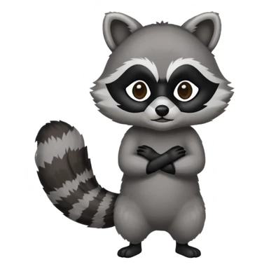 racoon with a body sticker