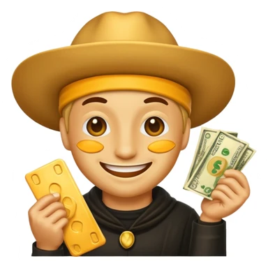 robber emoji with money cheese sticker