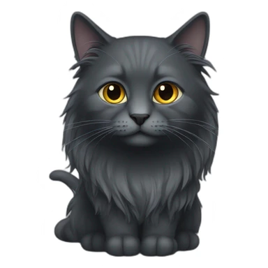 all darkgrey cat long hair sticker