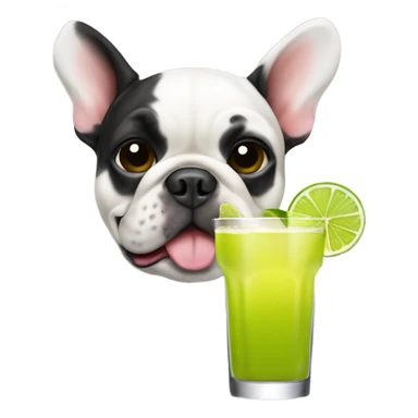 French bull dog drinking a Margarita sticker