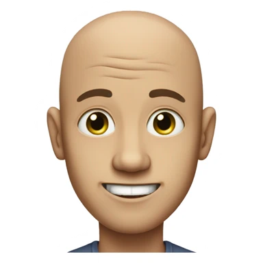 bold dude with no hair smiling  with cucumber eyes sticker