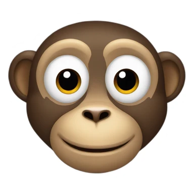 Happy Monkey with white eyes sticker