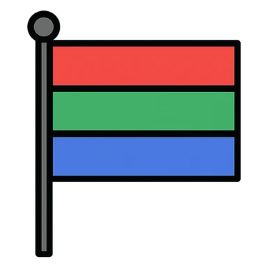 Karelian nationalist flag, red, green, blue stripes, no text, flat icon style sticker