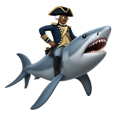 George Washington riding a shark sticker
