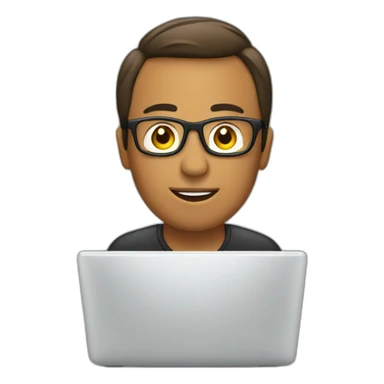 sitting at computer, words on the screen sticker