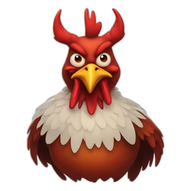 chicken devil with horns sticker