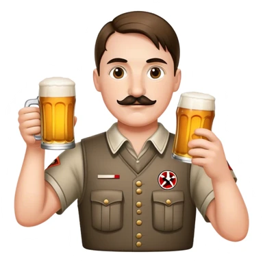 Lacrosse player holding beer and hitler sticker