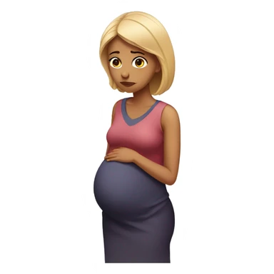 sad pregnant woman sticker