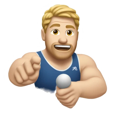 Big  white guy throwing a shotput sticker