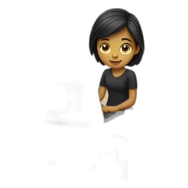 Portuguese girl with her laptop sticker